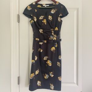 Boden women’s dress black floral size 4